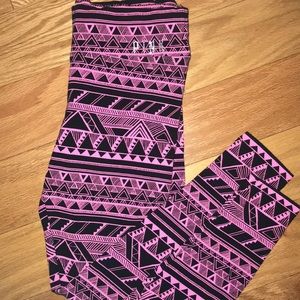 Victorias secret pink & black ankle leggings
